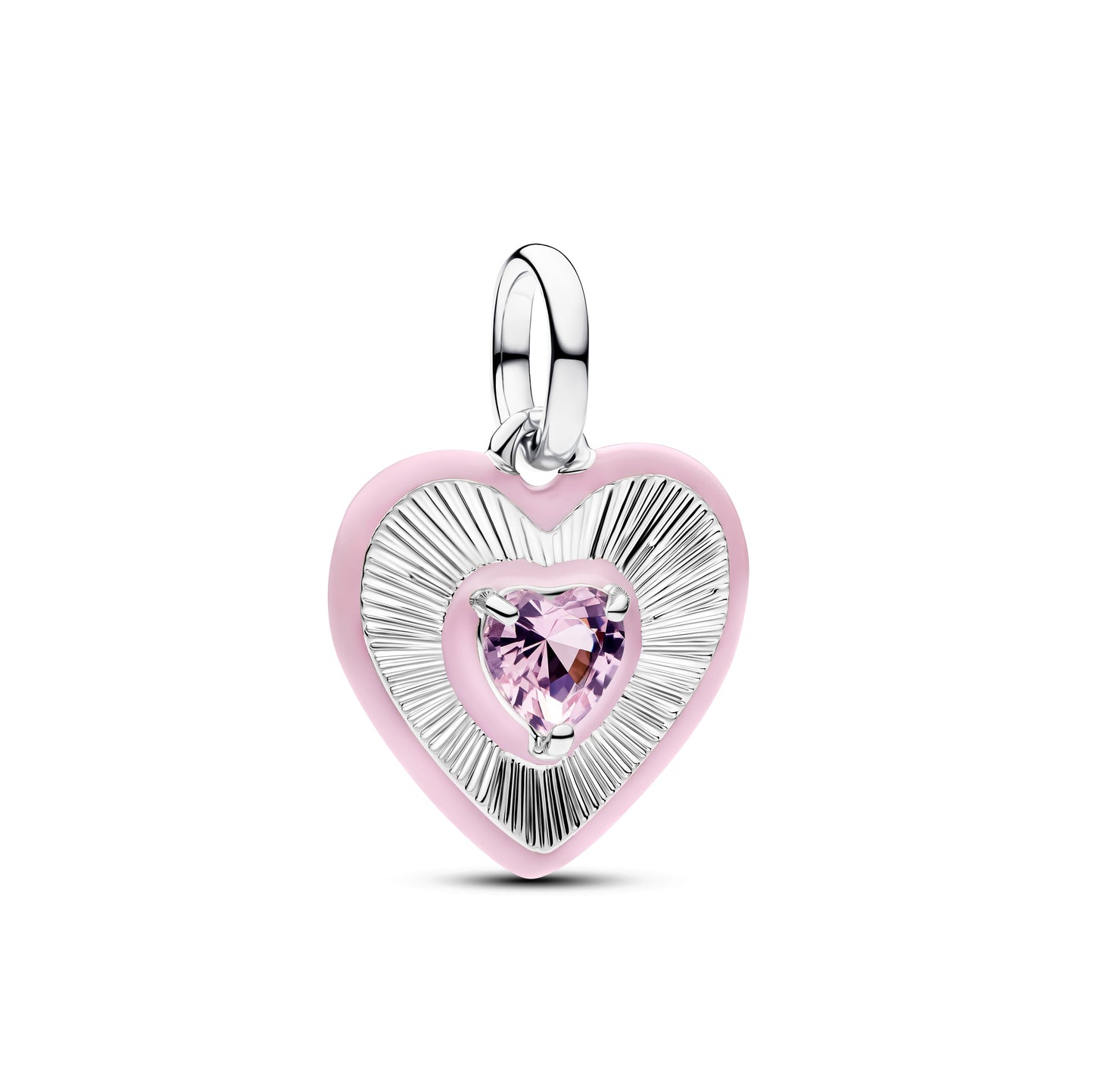 Radiating Pink Heart Medallion Charm Premium Fashion Jewelry Gift Collection