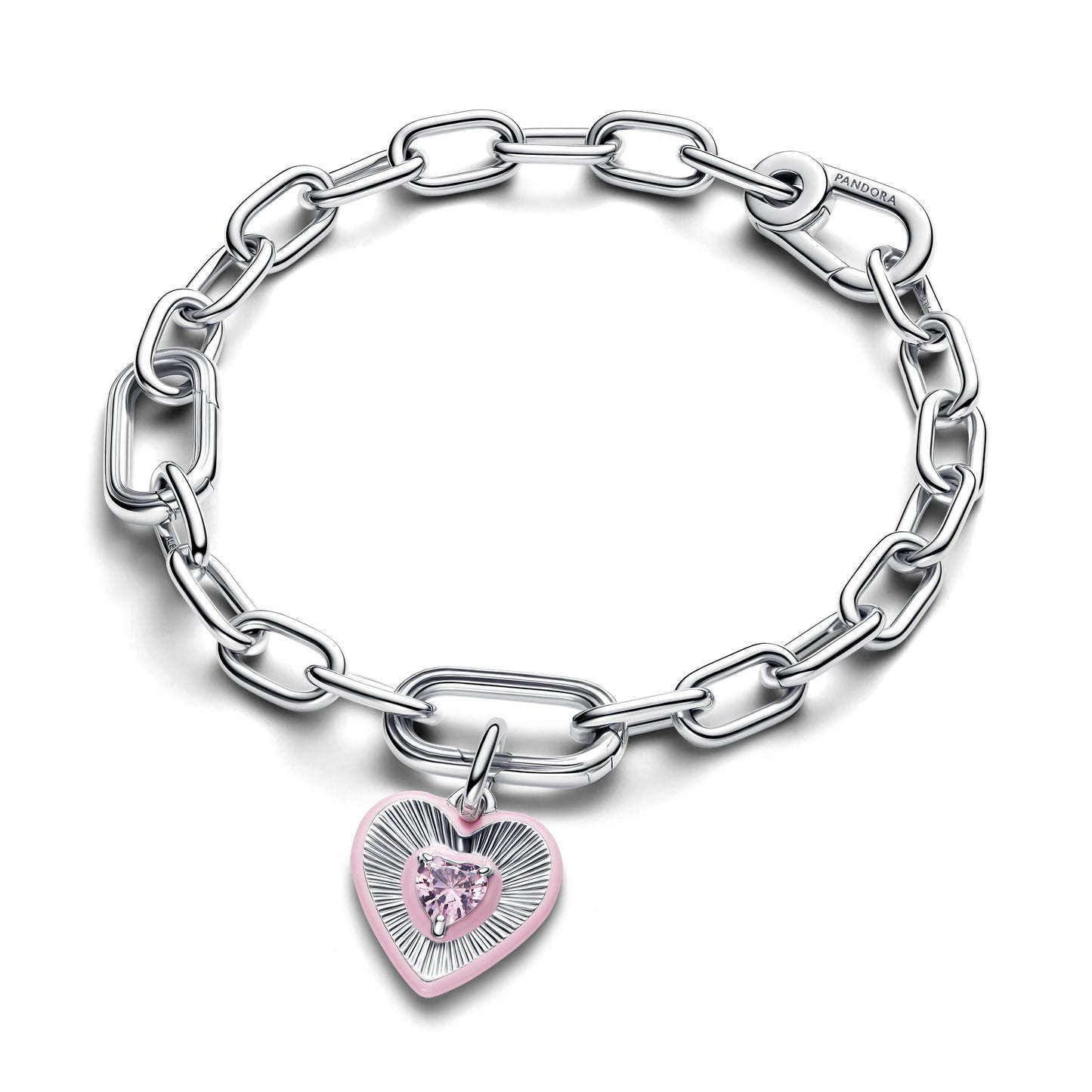 Radiating Pink Heart Medallion Charm Premium Fashion Jewelry Gift Collection