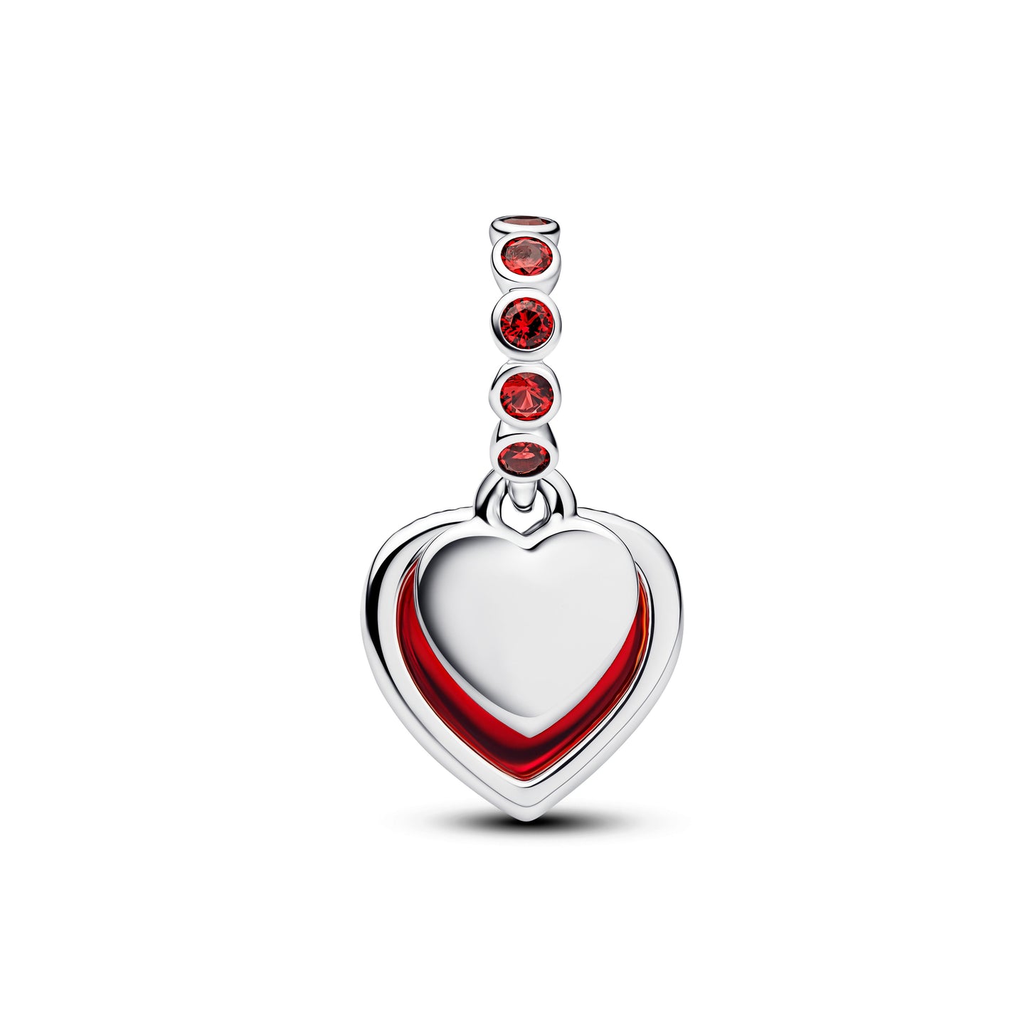 Red Murano Glass Heart Double Dangle Charm Premium Fashion Jewelry Gift Collection
