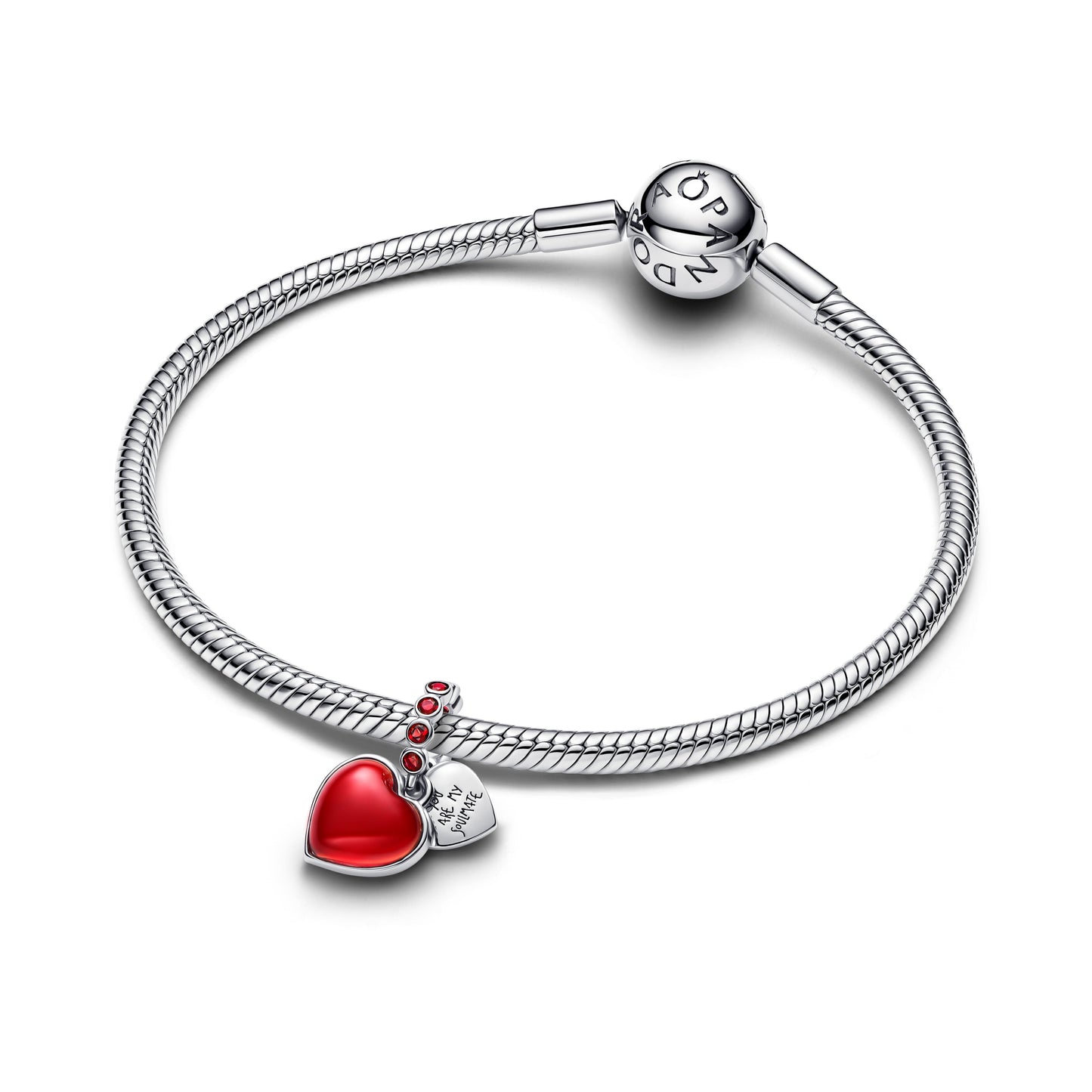Red Murano Glass Heart Double Dangle Charm Premium Fashion Jewelry Gift Collection