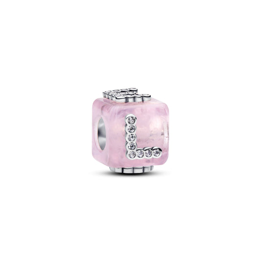 Pink Murano Glass Love Cube Charm Premium Fashion Jewelry Gift Collection