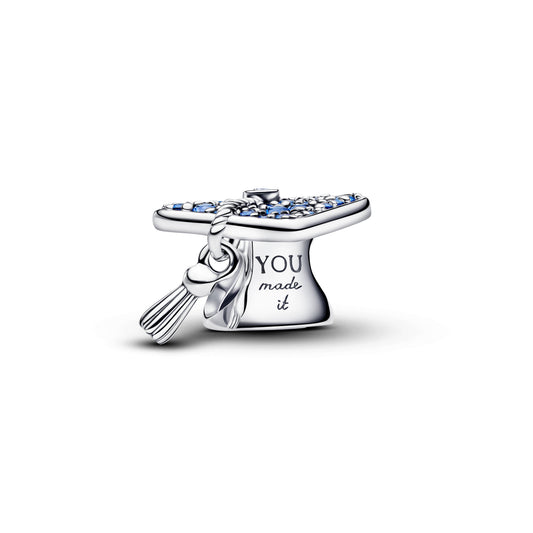 Sparkling Blue 2026 Graduation Cap Charm Premium Fashion Jewelry Gift Collection