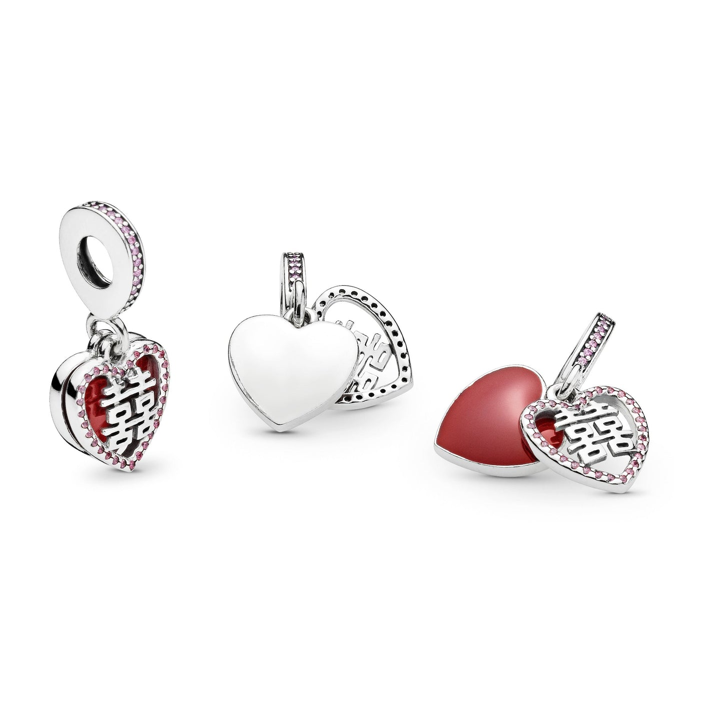 Chinese Double Happiness Dangle Charm Premium Fashion Jewelry Gift Collection