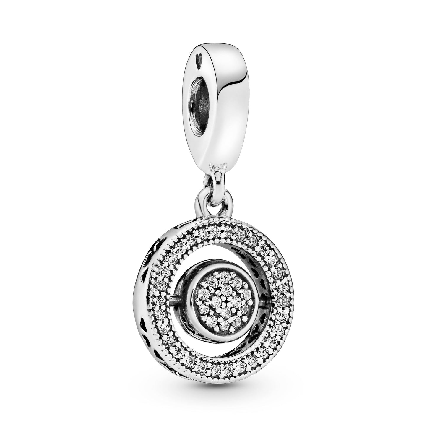 Spinning Pandora Logo & Pavé Dangle Premium Fashion Jewelry Gift Collection