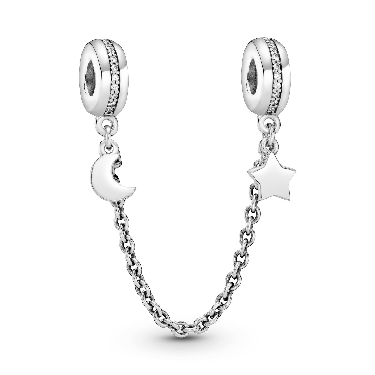 Half Moon & Star Safety Chain Charm Premium Fashion Jewelry Gift Collection