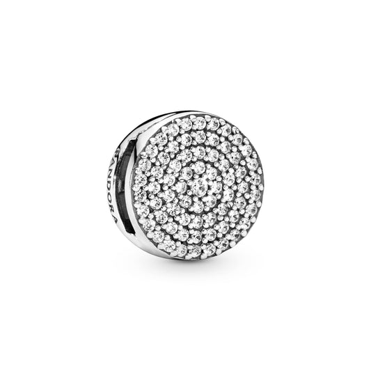 Round Pavé Clip Charm Premium Fashion Jewelry Gift Collection
