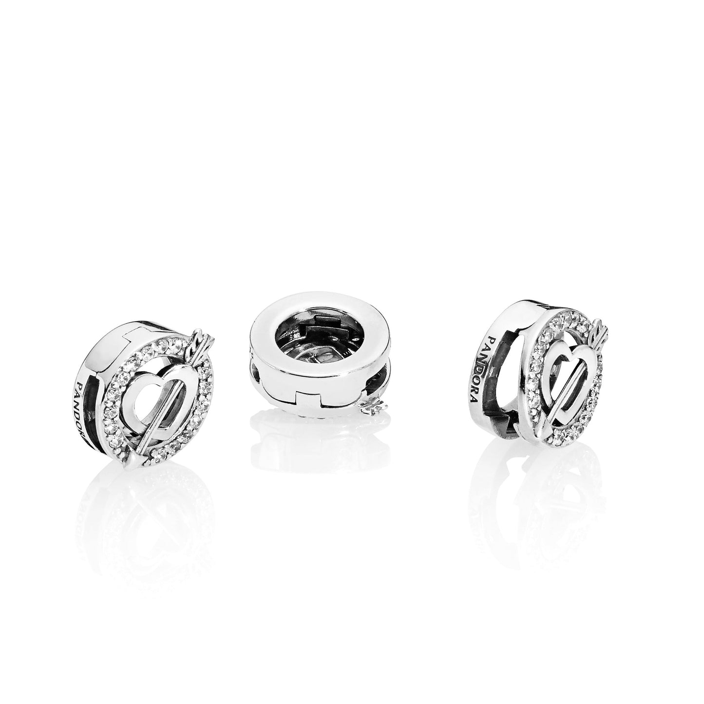 Asymmetrical Heart & Arrow Clip Charm Premium Fashion Jewelry Gift Collection