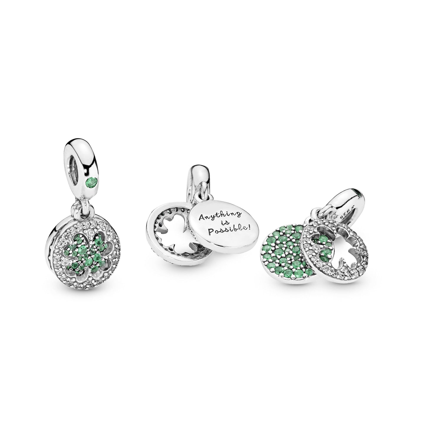 Lucky Four Leaf Clover Dangle Charm Premium Fashion Jewelry Gift Collection
