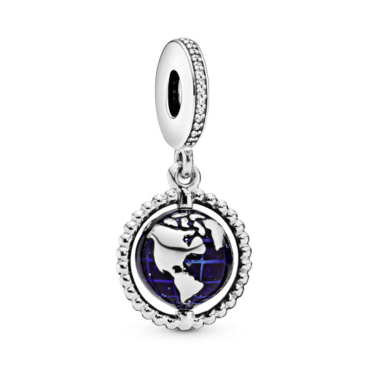 Spinning Globe Dangle Charm Premium Fashion Jewelry Gift Collection