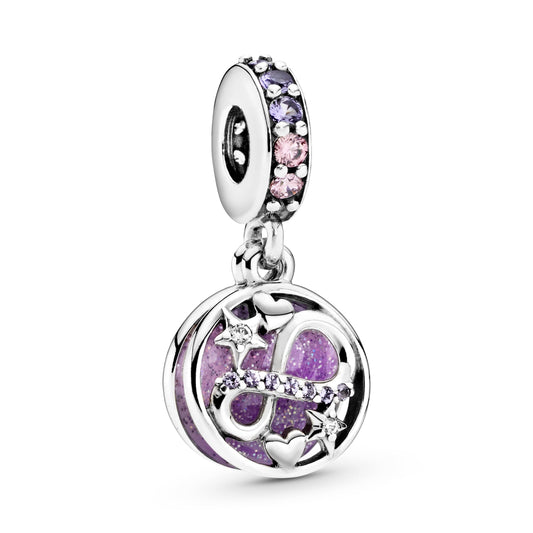 Glittering Infinity Hearts & Stars Dangle Charm Premium Fashion Jewelry Gift Collection