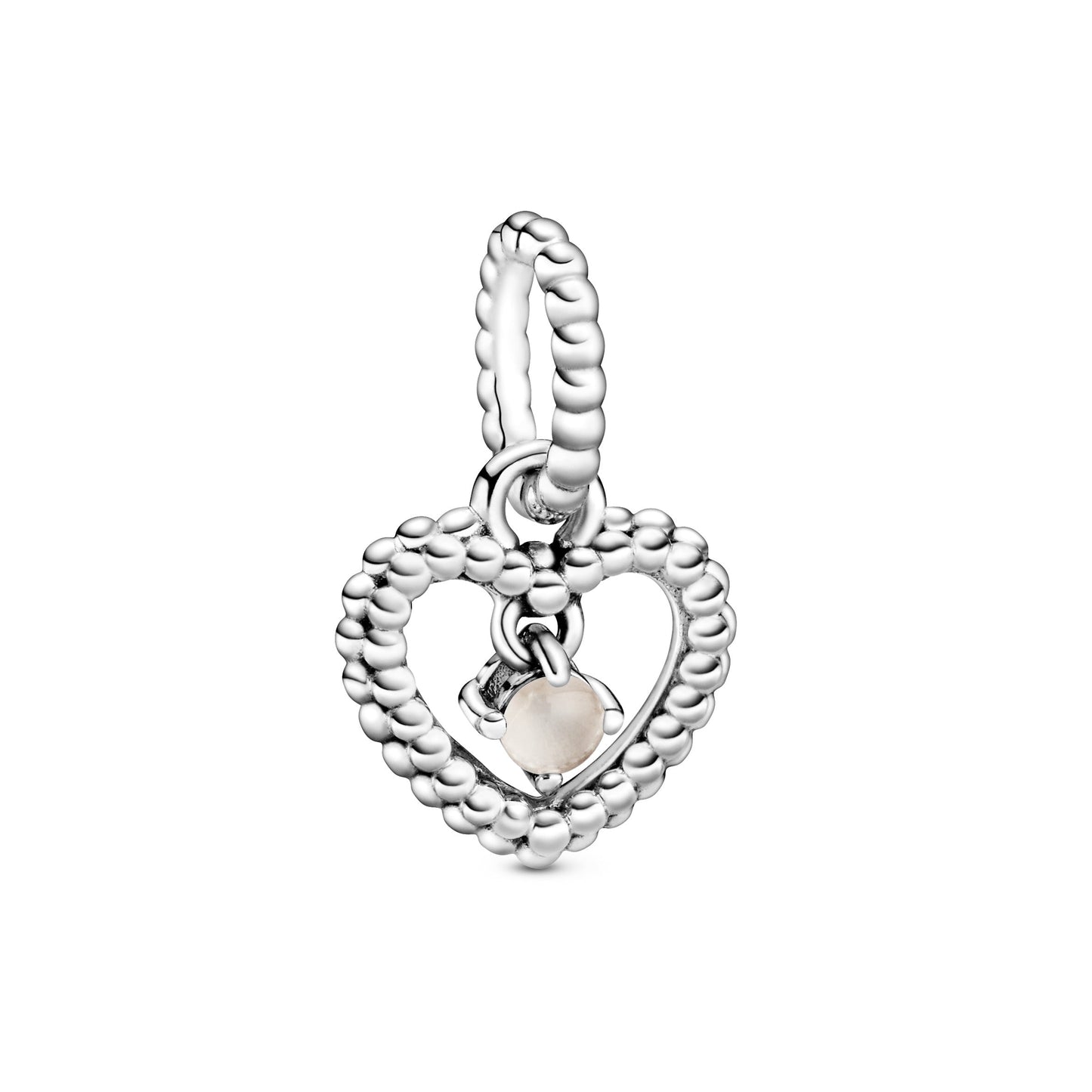 Misty Rose Beaded Heart Dangle Charm Premium Fashion Jewelry Gift Collection