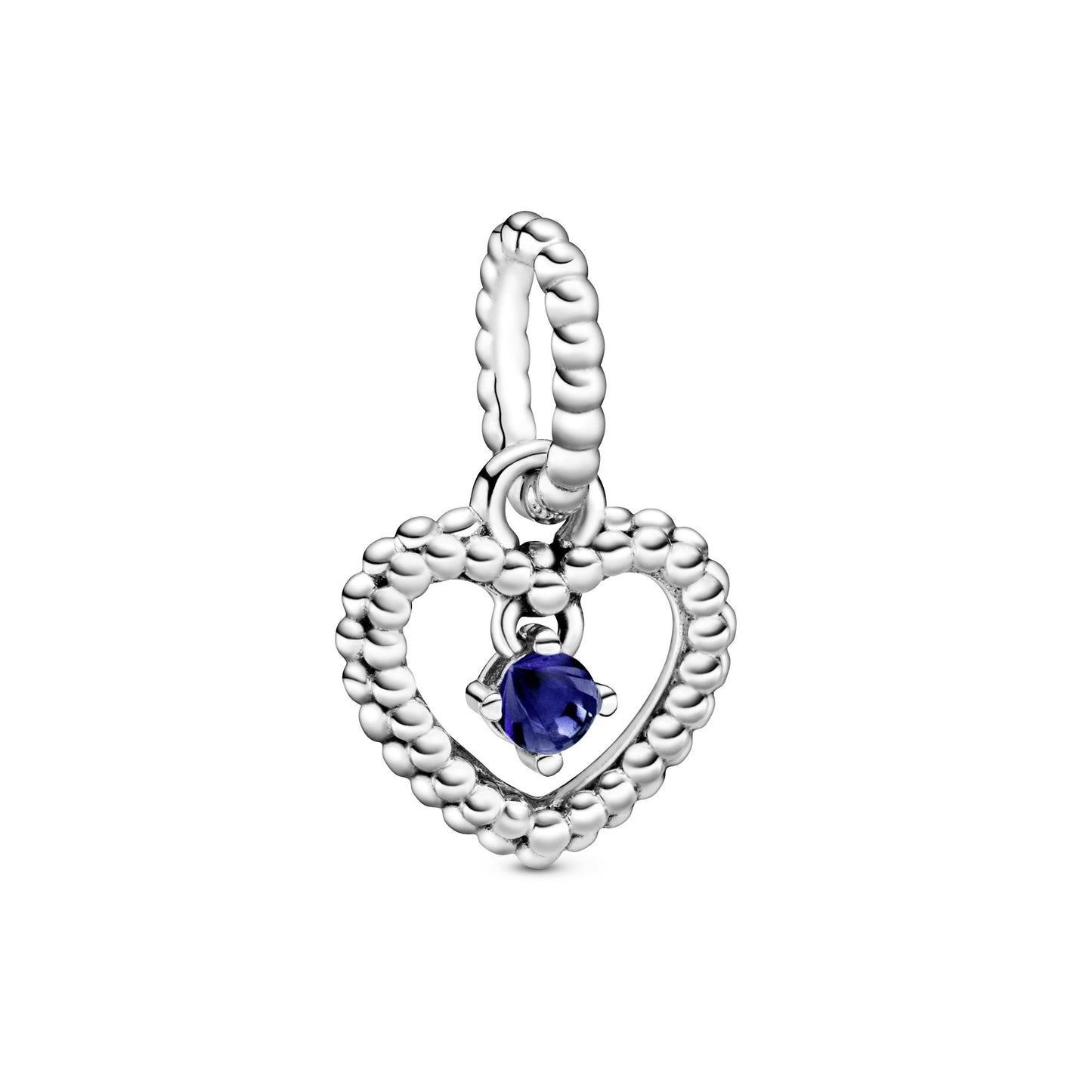 Sea Blue Beaded Heart Dangle Charm Premium Fashion Jewelry Gift Collection