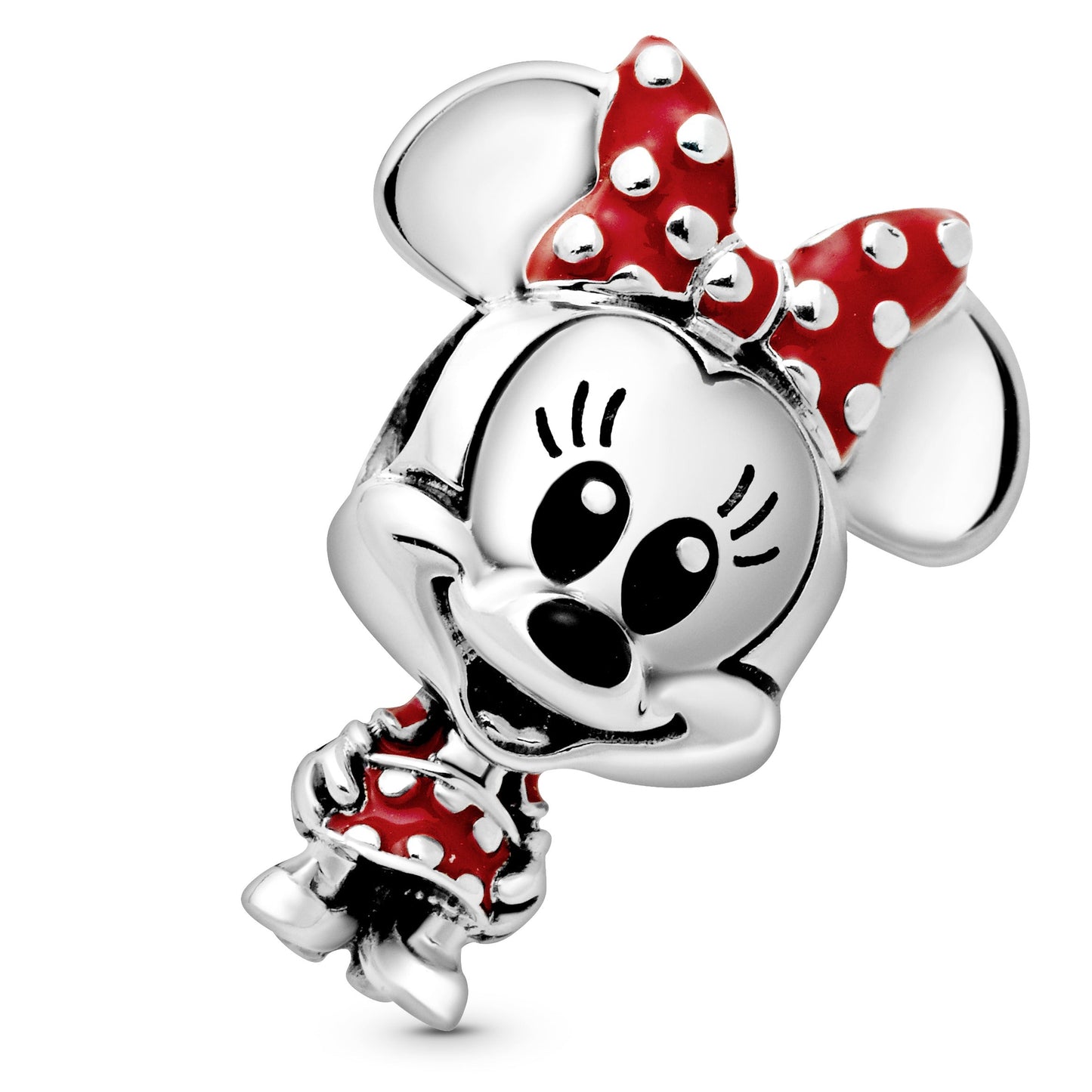 Disney Minnie Mouse Dotted Dress & Bow Charm Premium Fashion Jewelry Gift Collection