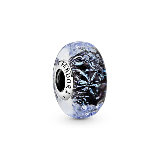 Wavy Dark Blue Murano Glass Ocean Charm Premium Fashion Jewelry Gift Collection