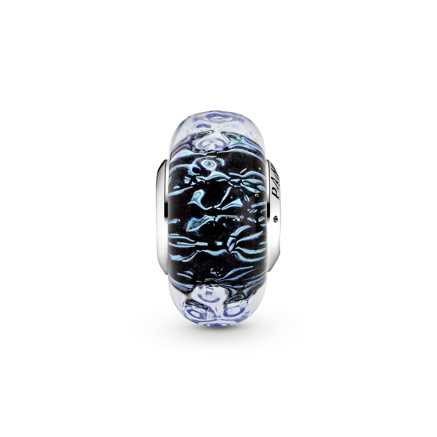 Wavy Dark Blue Murano Glass Ocean Charm Premium Fashion Jewelry Gift Collection