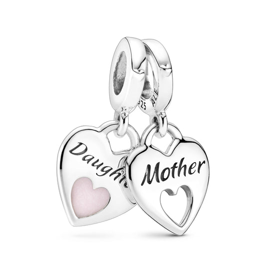 Double Heart Split Dangle Charm Premium Fashion Jewelry Gift Collection