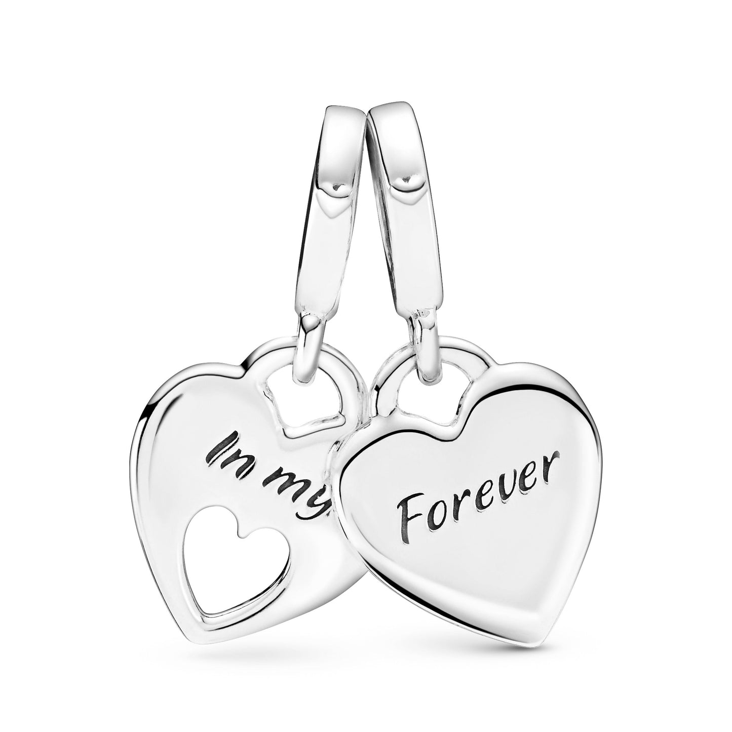 Double Heart Split Dangle Charm Premium Fashion Jewelry Gift Collection