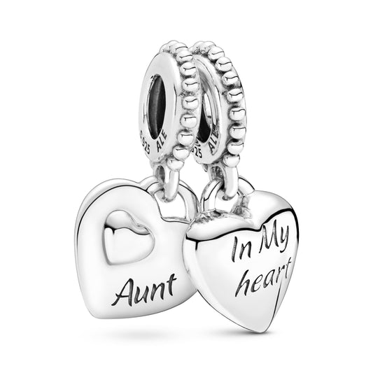 Aunt & Niece Split Heart Dangle Charm Premium Fashion Jewelry Gift Collection