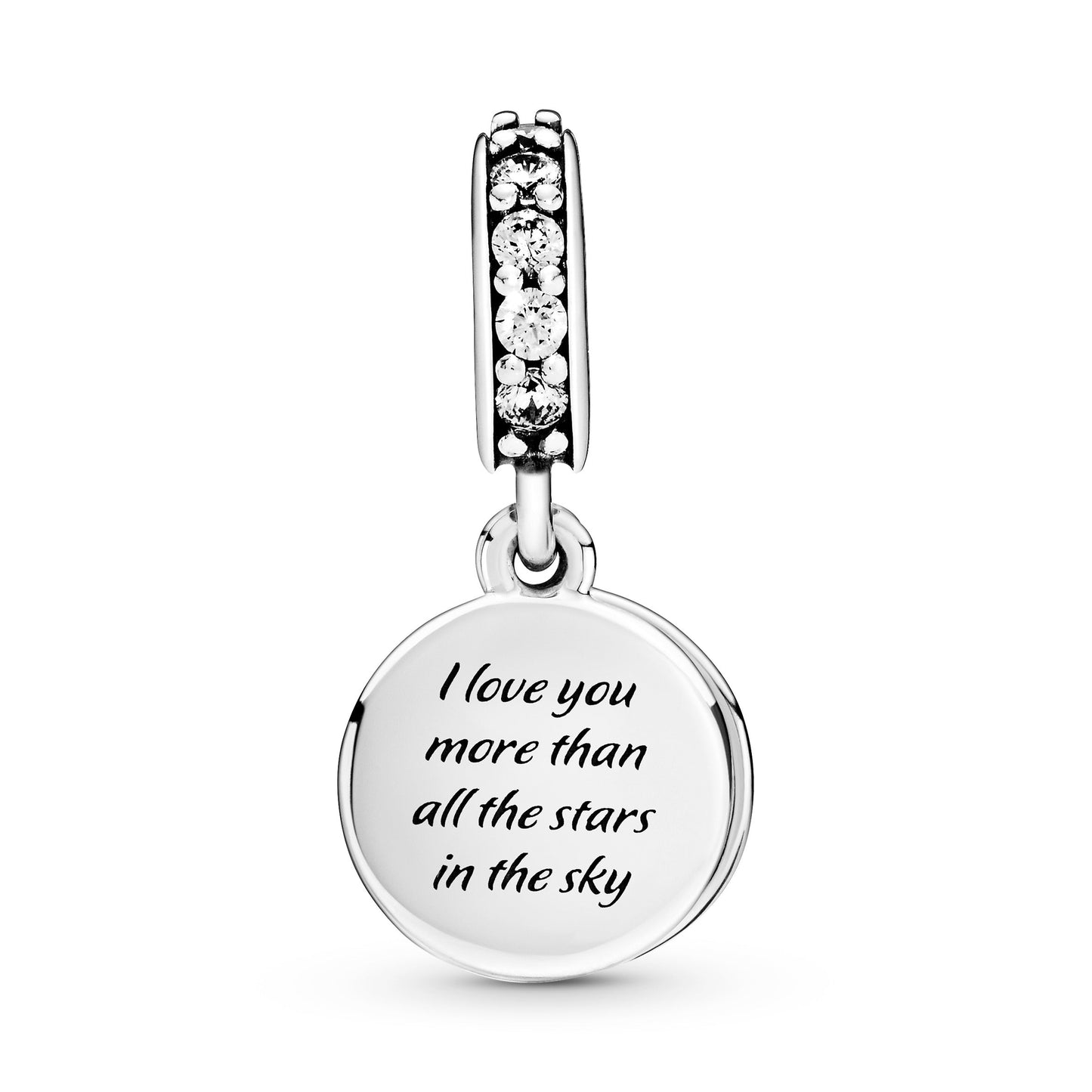 Blue Night Sky Crescent Moon & Stars Dangle Charm Premium Fashion Jewelry Gift Collection