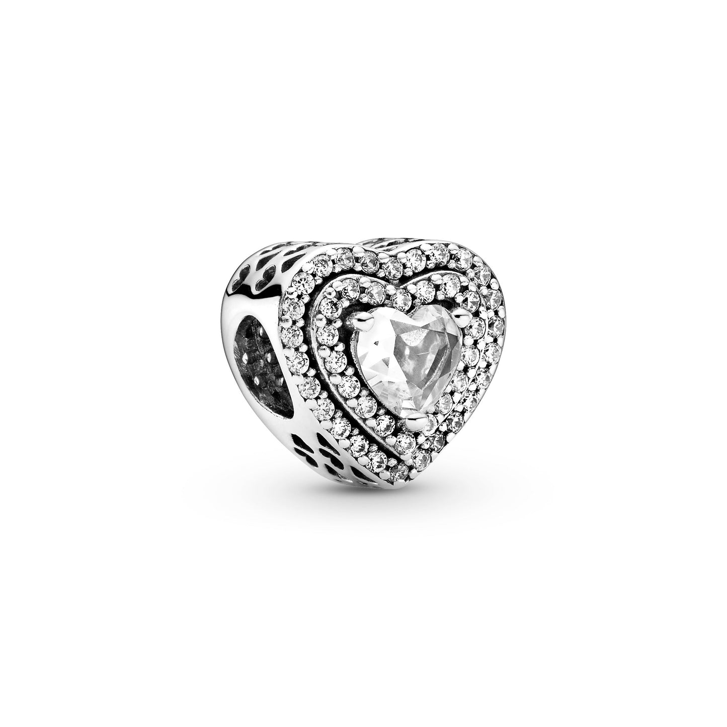 Sparkling Levelled Hearts Charm Premium Fashion Jewelry Gift Collection