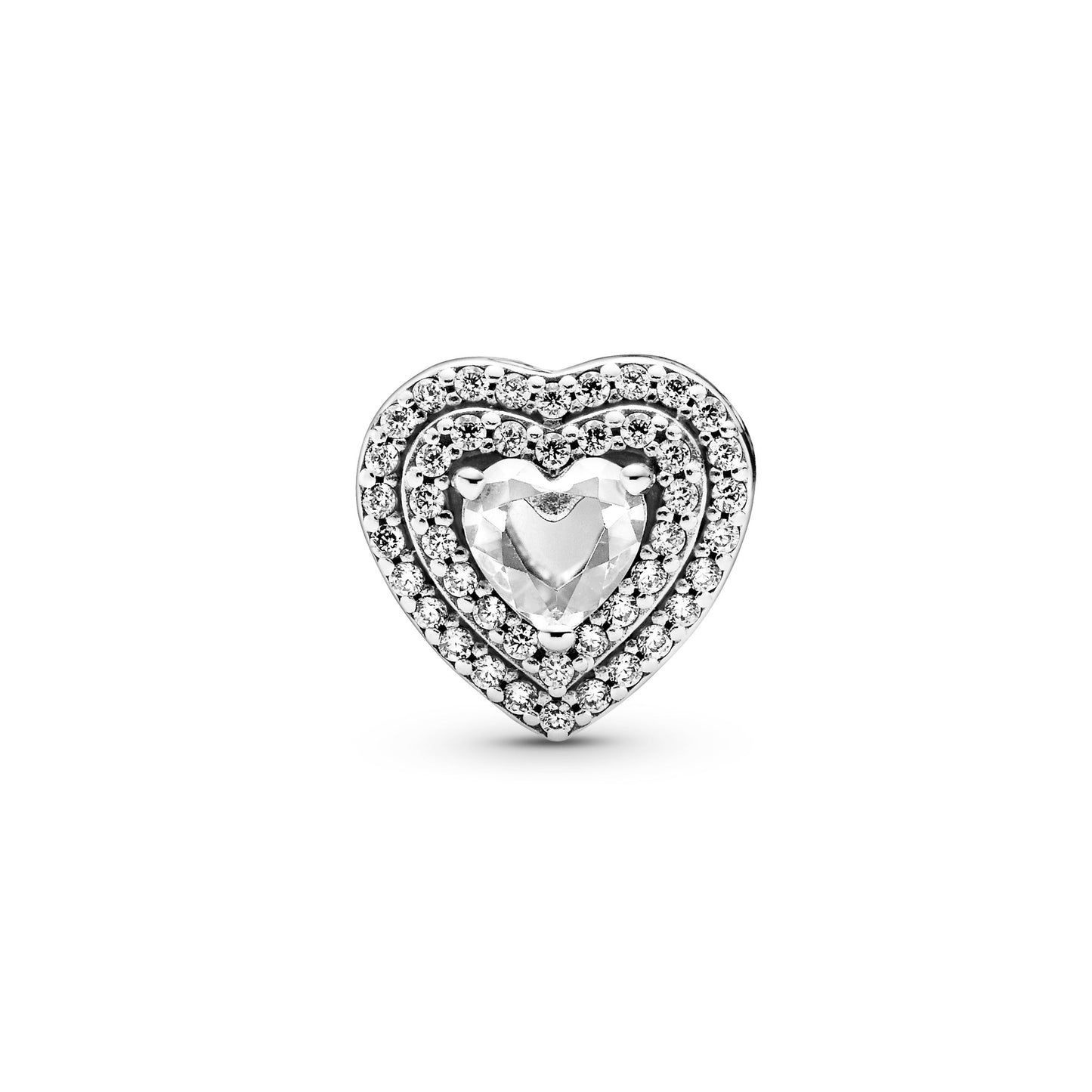 Sparkling Levelled Hearts Charm Premium Fashion Jewelry Gift Collection