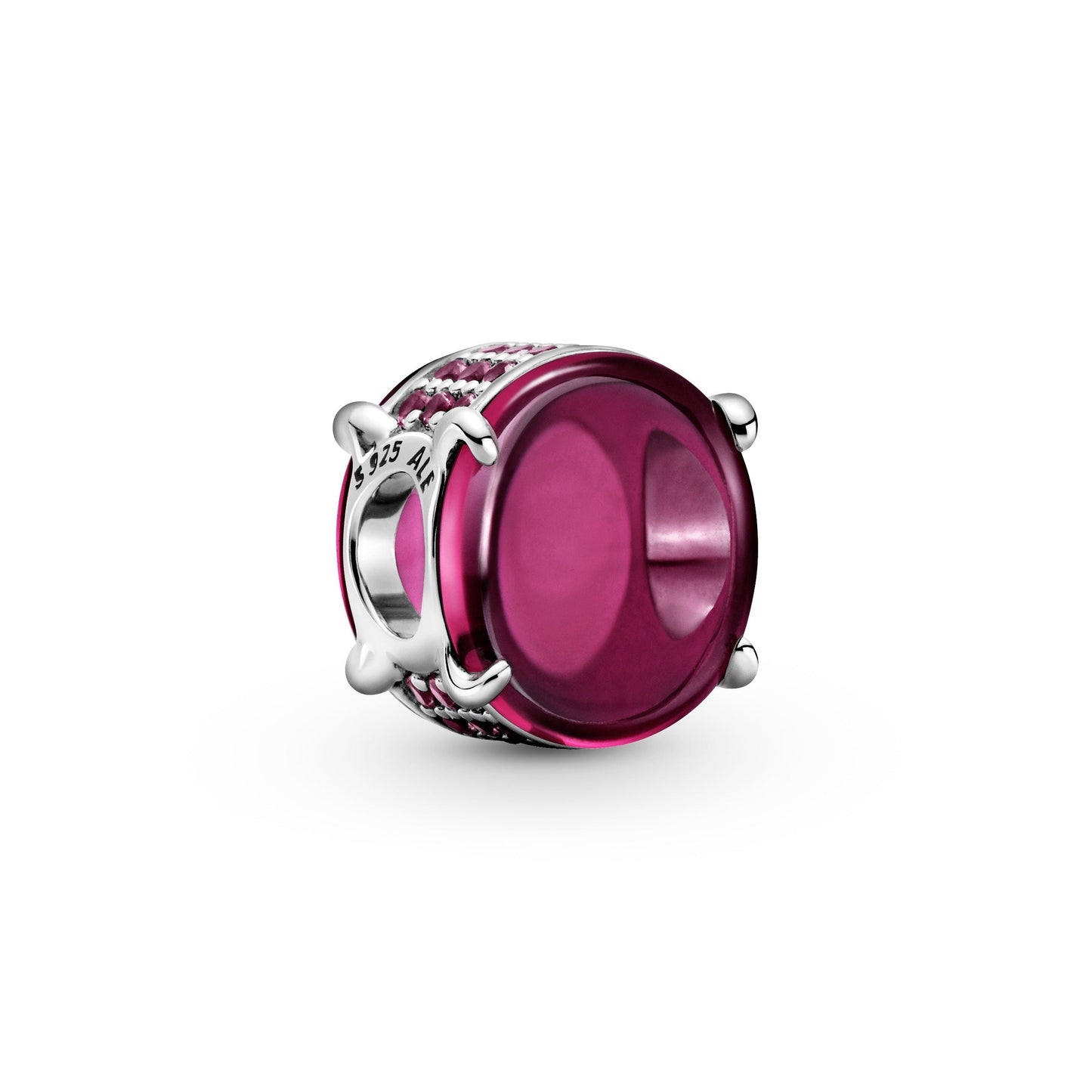 Fuchsia Rose Oval Cabochon Charm Premium Fashion Jewelry Gift Collection
