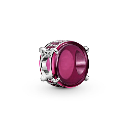Fuchsia Rose Oval Cabochon Charm Premium Fashion Jewelry Gift Collection