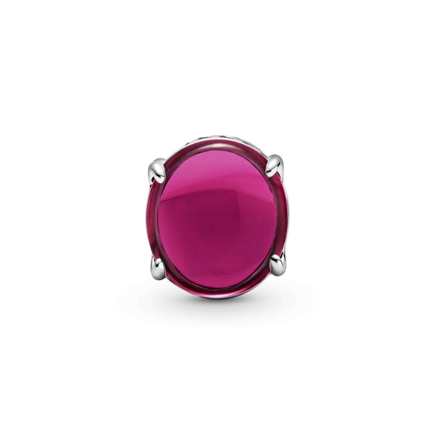 Fuchsia Rose Oval Cabochon Charm Premium Fashion Jewelry Gift Collection