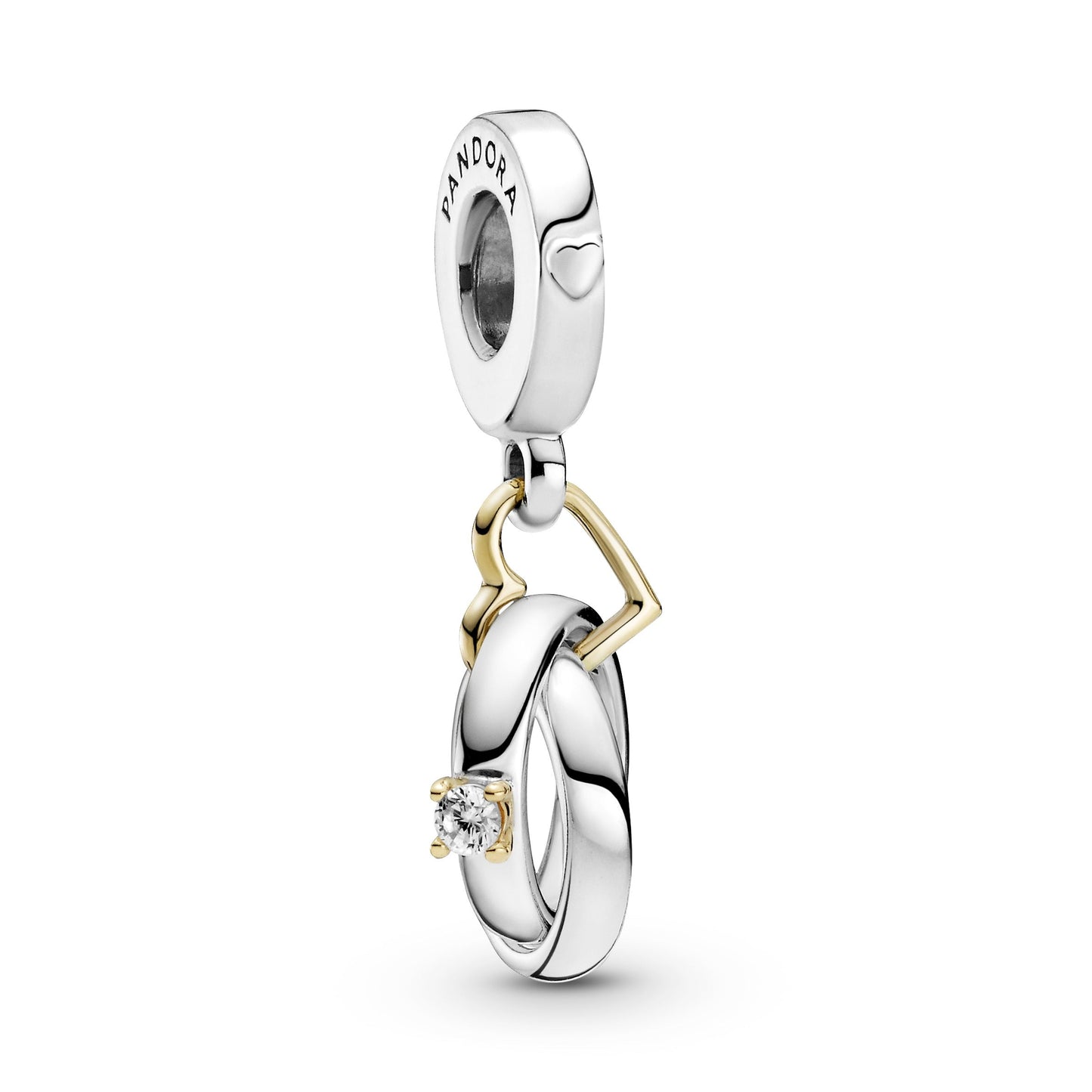 Two-tone Wedding Rings Dangle Charm Premium Fashion Jewelry Gift Collection