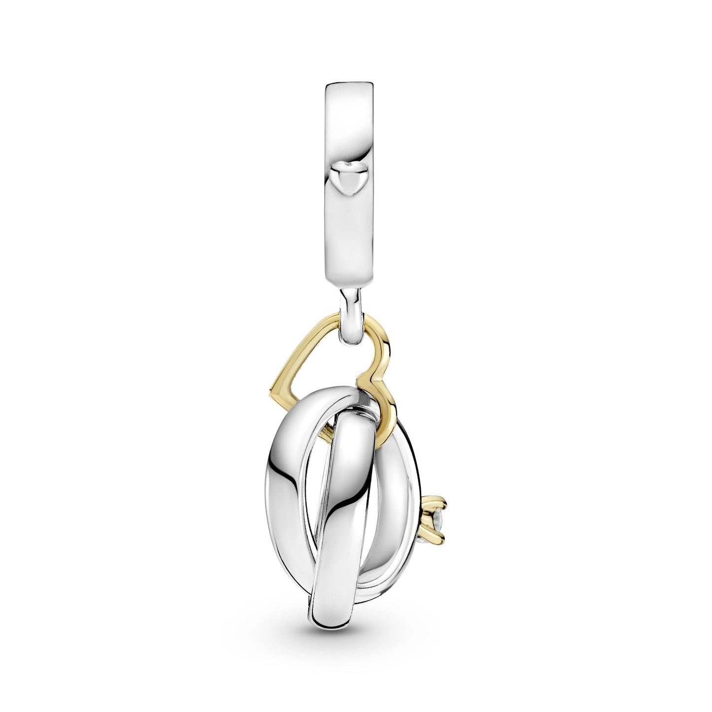 Two-tone Wedding Rings Dangle Charm Premium Fashion Jewelry Gift Collection