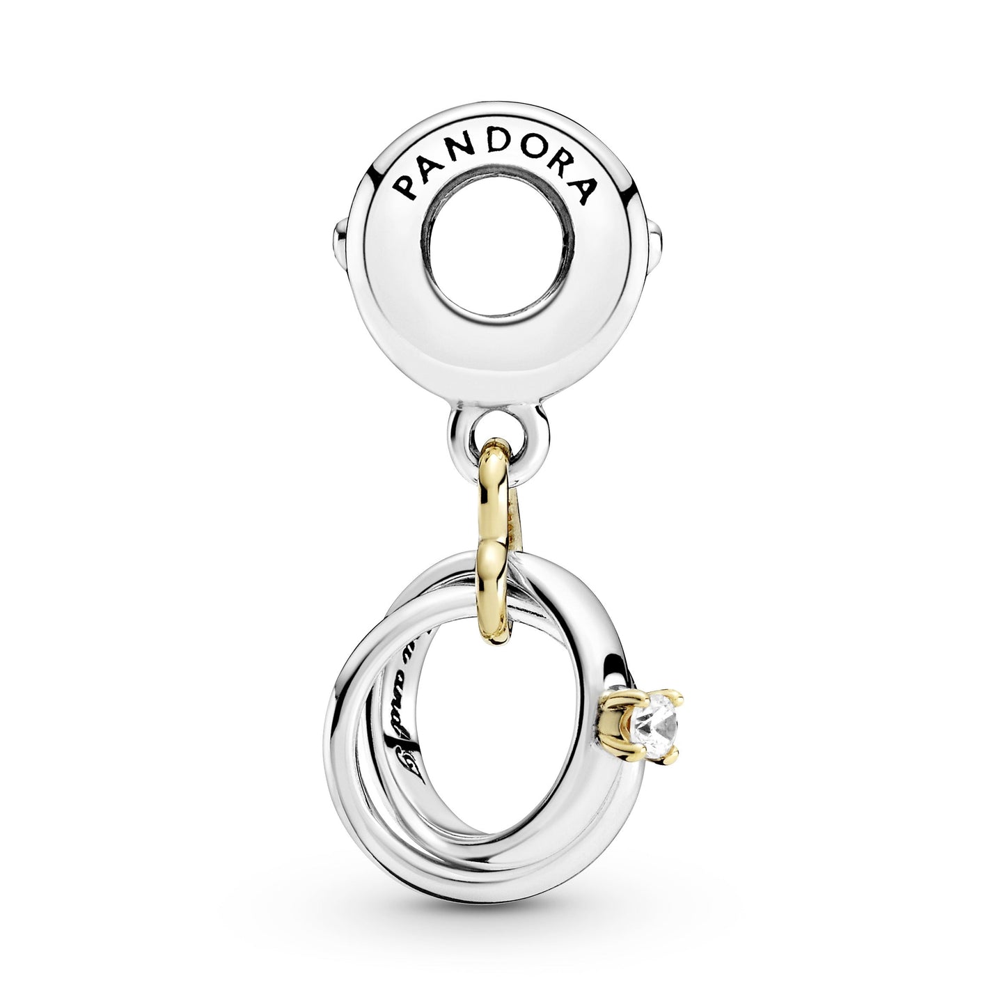 Two-tone Wedding Rings Dangle Charm Premium Fashion Jewelry Gift Collection