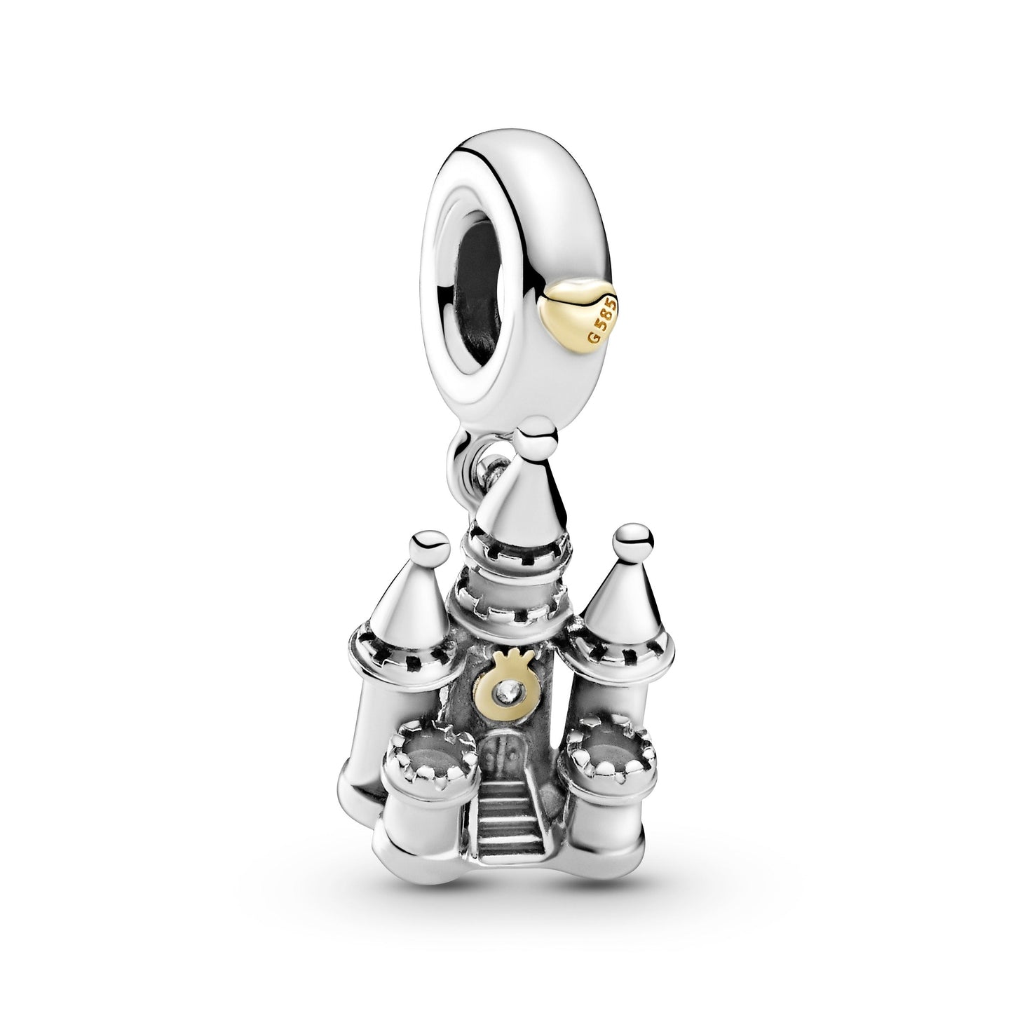 Two-tone Castle Dangle Charm Premium Fashion Jewelry Gift Collection