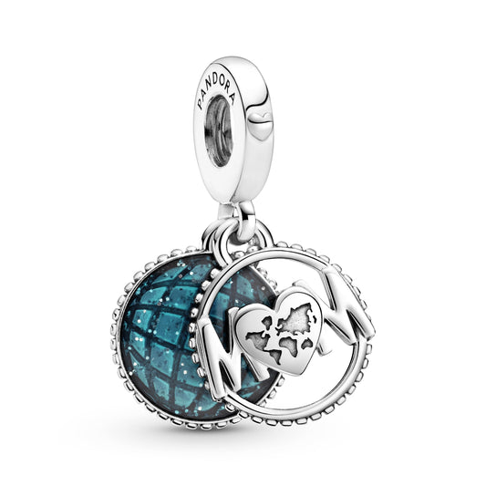 Glitter Globe Mum Dangle Charm Premium Fashion Jewelry Gift Collection