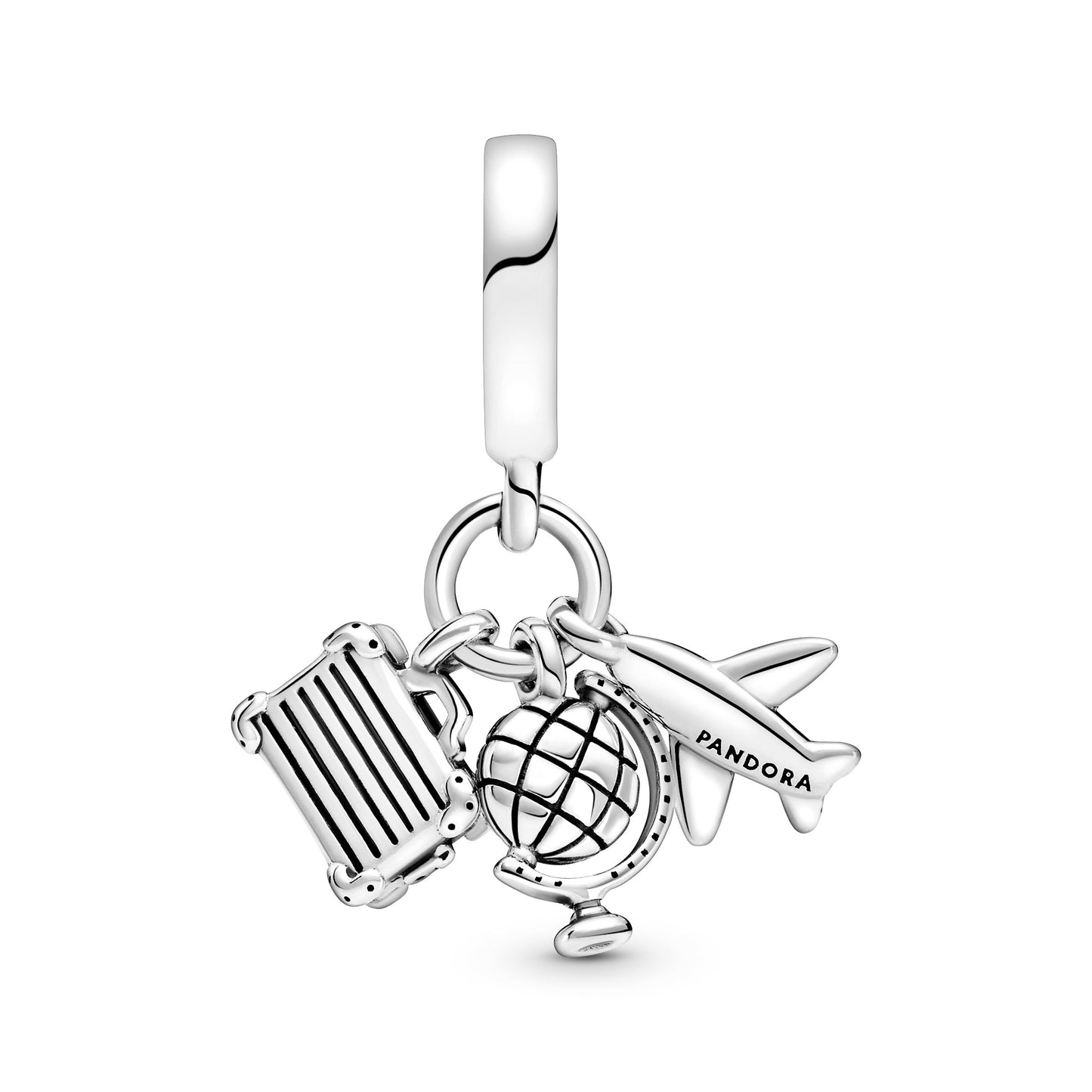 Airplane, Globe & Suitcase Dangle Charm Premium Fashion Jewelry Gift Collection