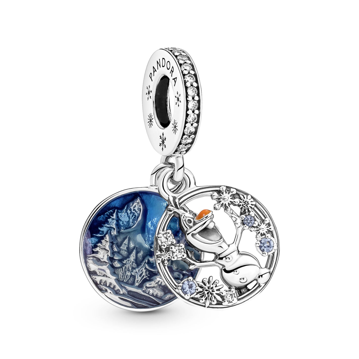 Disney Frozen Snow Olaf Double Dangle Charm Premium Fashion Jewelry Gift Collection