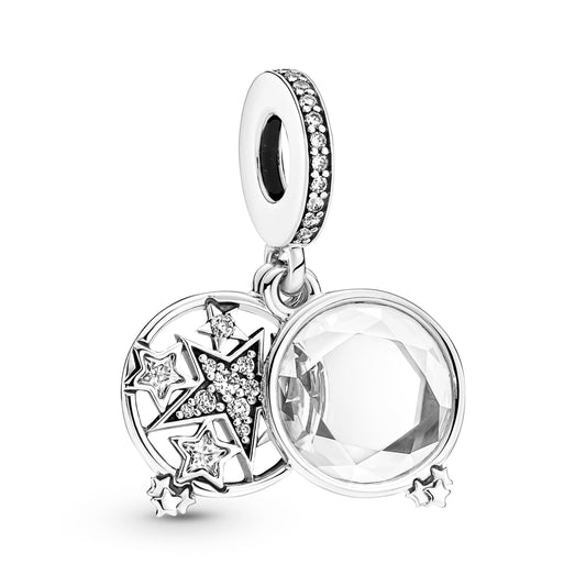 Magnified Star Double Dangle Charm Premium Fashion Jewelry Gift Collection