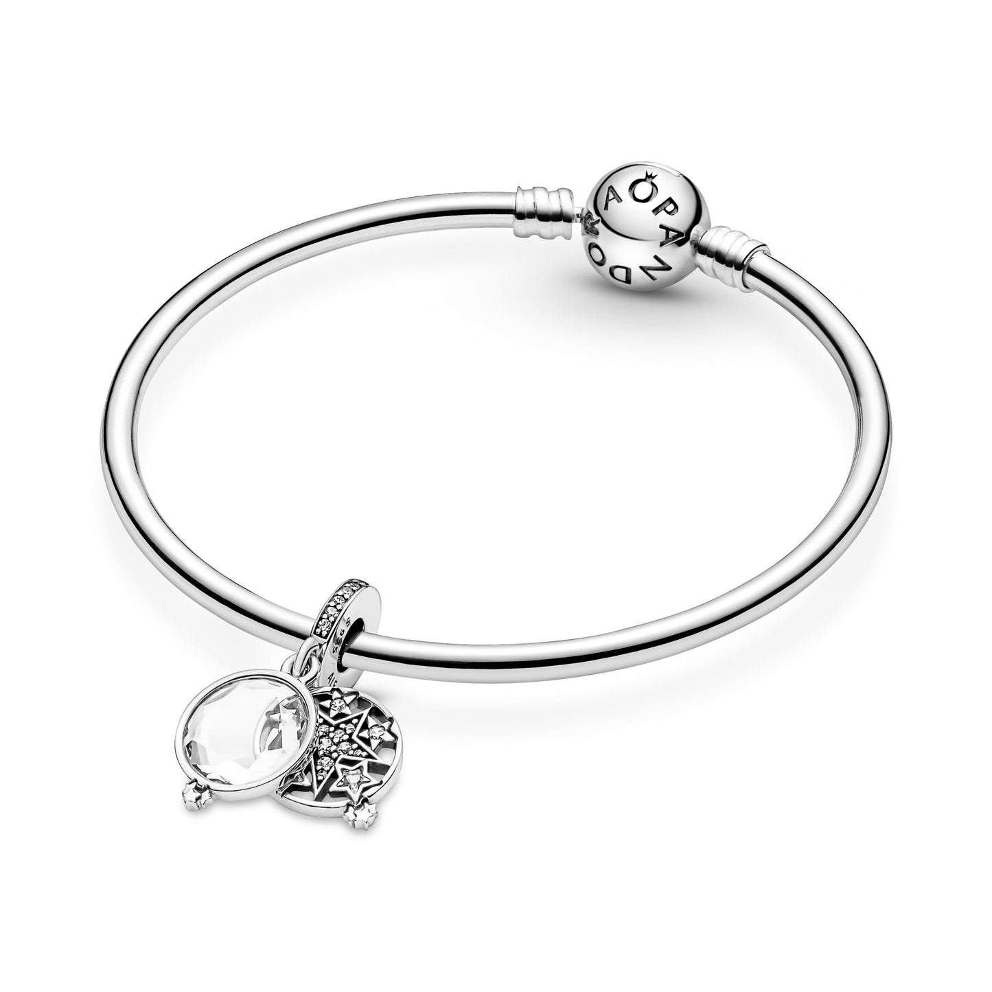 Magnified Star Double Dangle Charm Premium Fashion Jewelry Gift Collection