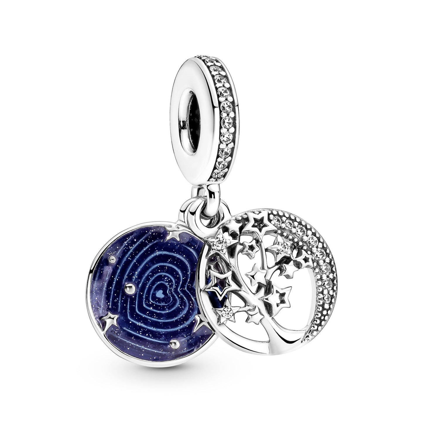 Double Dangle Tree & Galaxy Moon Charm Premium Fashion Jewelry Gift Collection