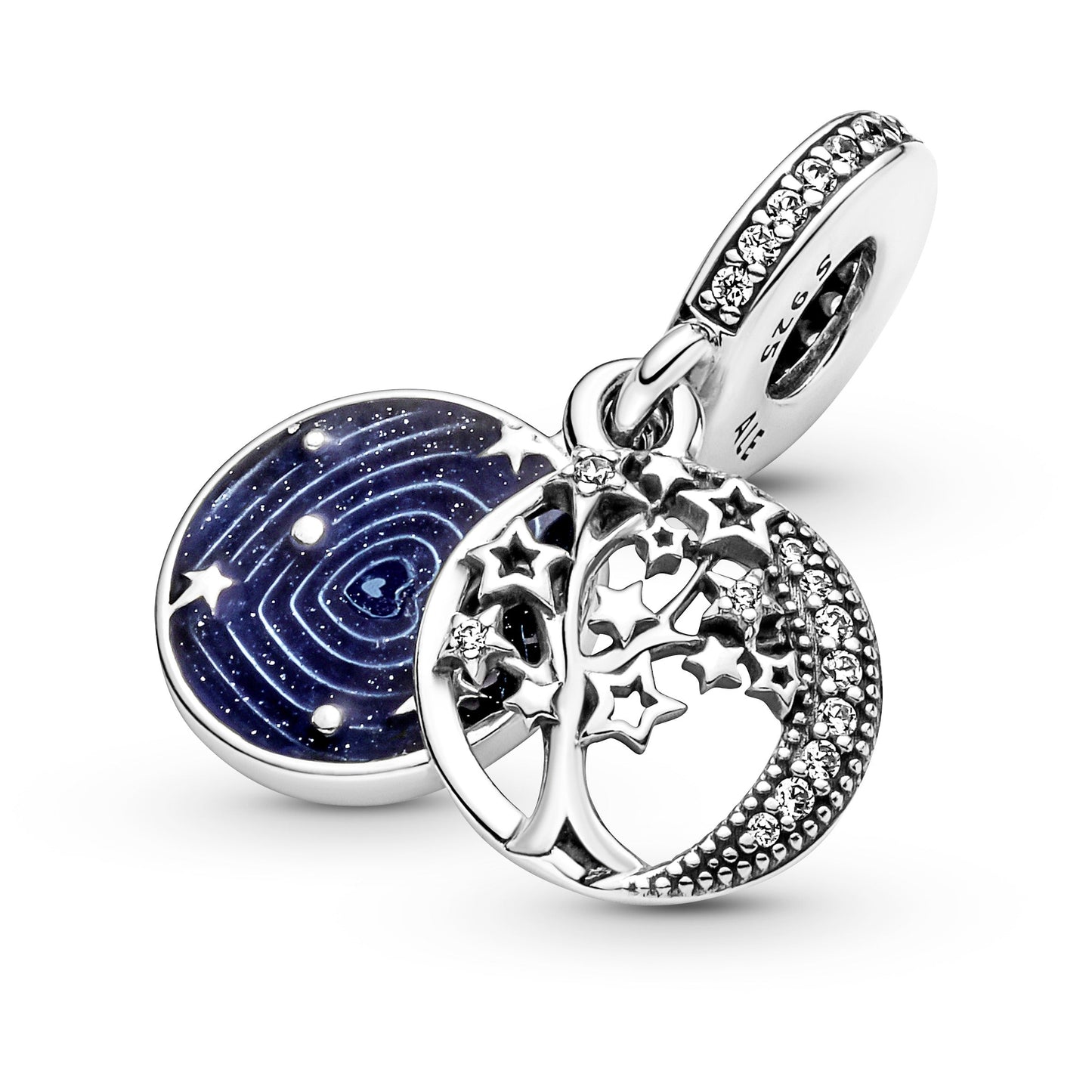 Double Dangle Tree & Galaxy Moon Charm Premium Fashion Jewelry Gift Collection