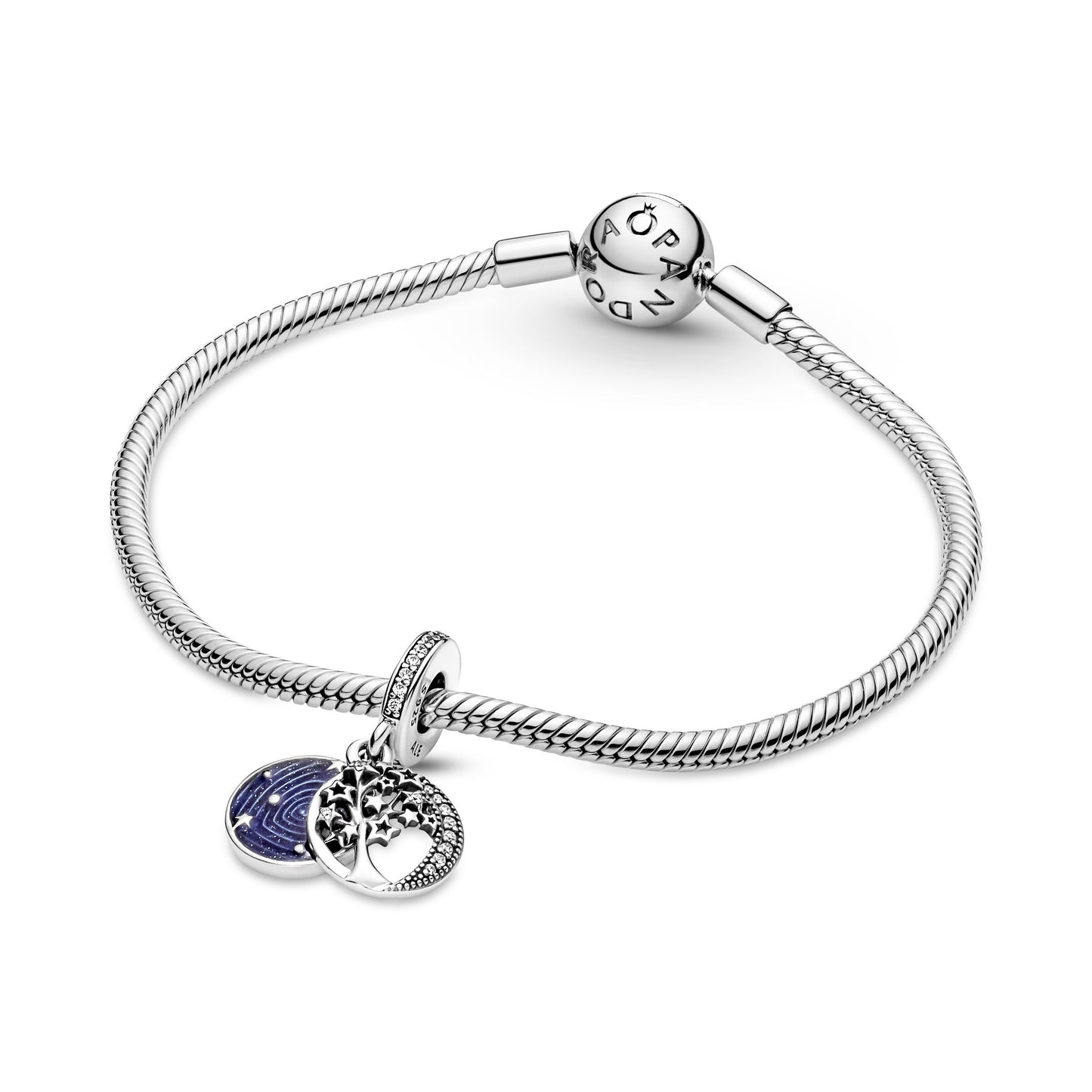 Double Dangle Tree & Galaxy Moon Charm Premium Fashion Jewelry Gift Collection