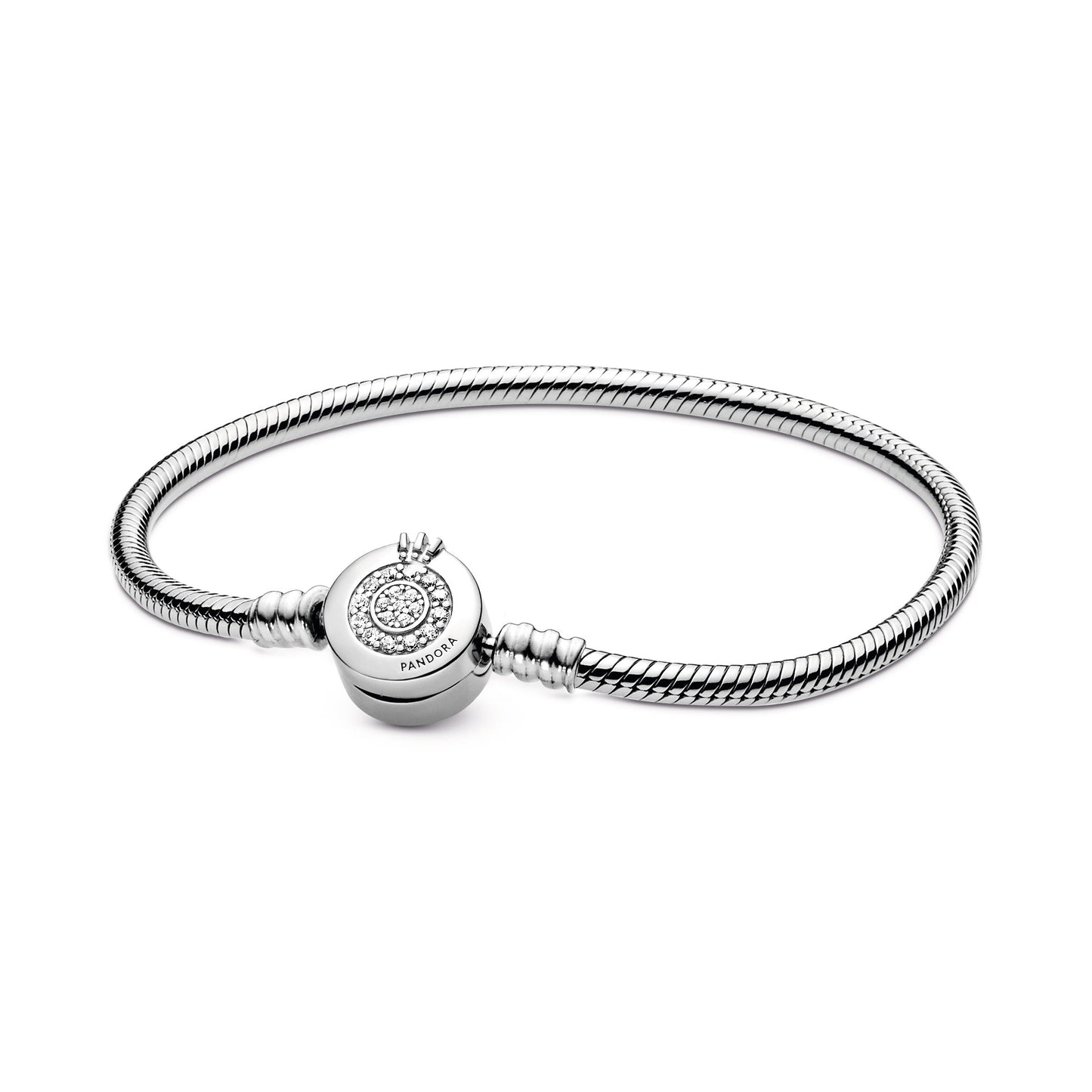 Pandora Moments Sparkling Crown O Snake Chain Bracelet Premium Fashion Jewelry Gift Collection
