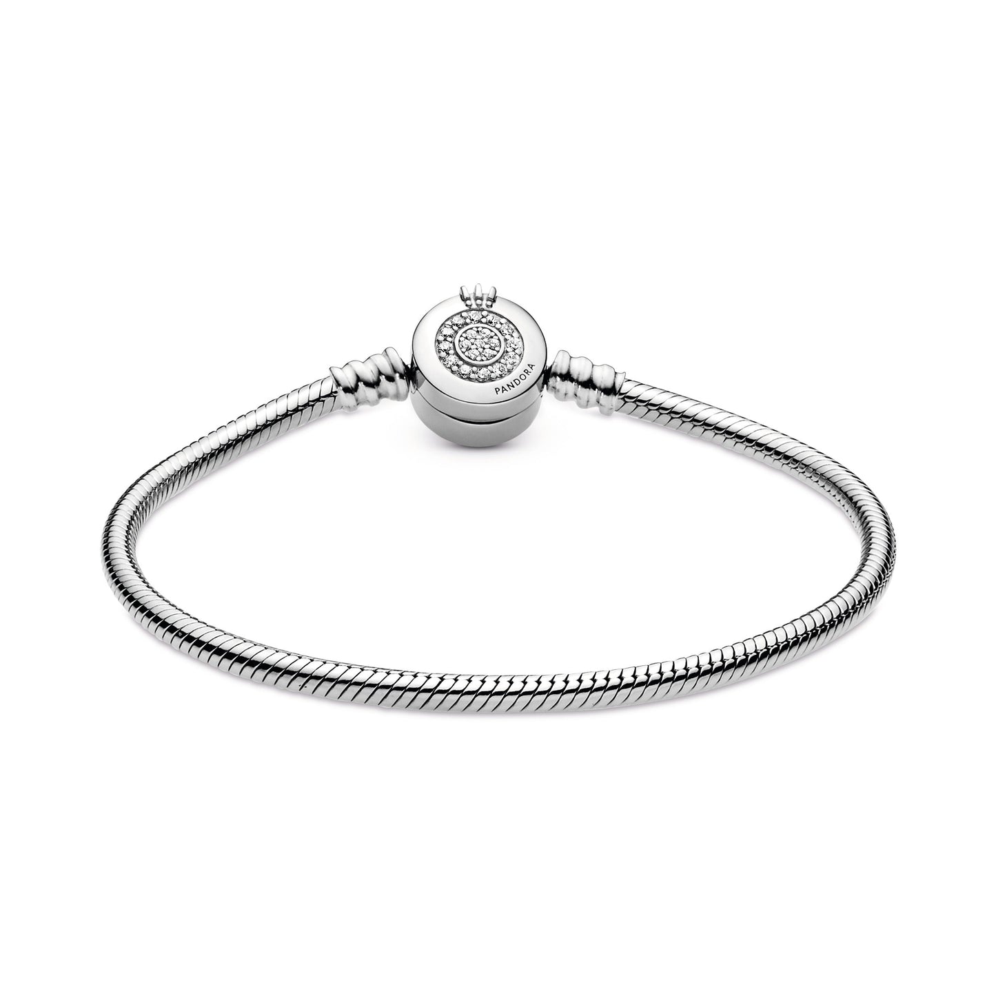 Pandora Moments Sparkling Crown O Snake Chain Bracelet Premium Fashion Jewelry Gift Collection