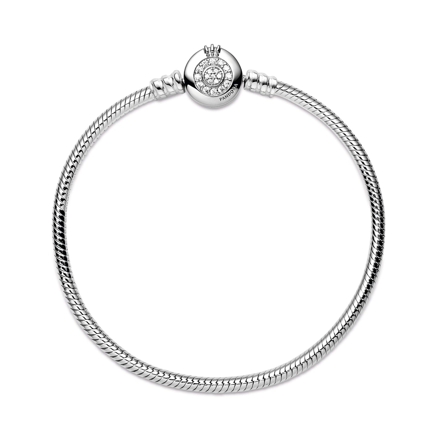 Pandora Moments Sparkling Crown O Snake Chain Bracelet Premium Fashion Jewelry Gift Collection