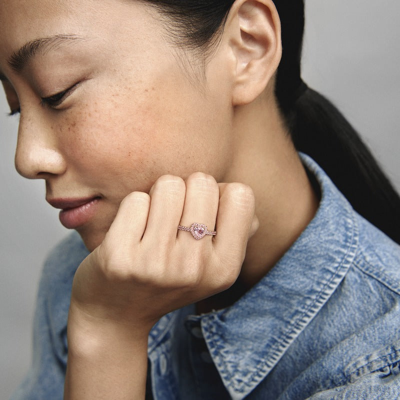 Sparkling Elevated Heart Ring Popular Style Premium Collection