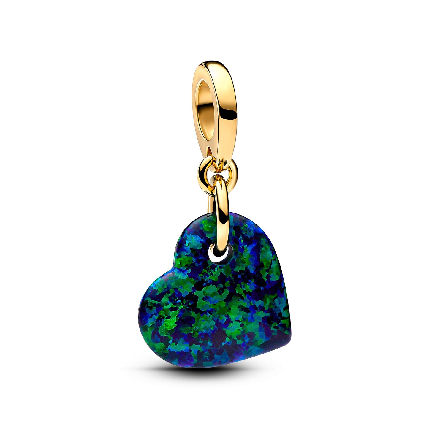 Opalescent Green Heart Dangle Charm Premium Fashion Jewelry Gift Collection