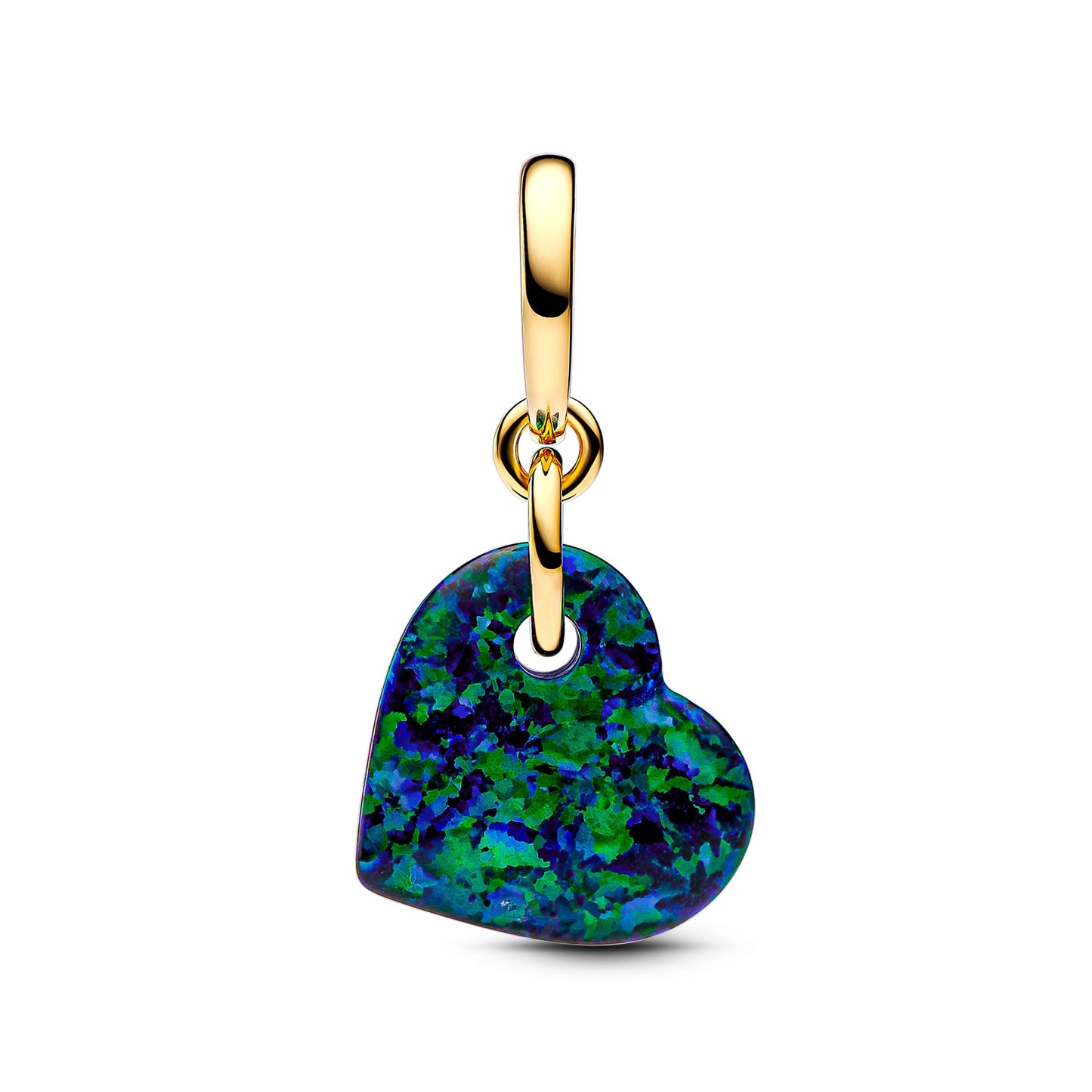 Opalescent Green Heart Dangle Charm Premium Fashion Jewelry Gift Collection