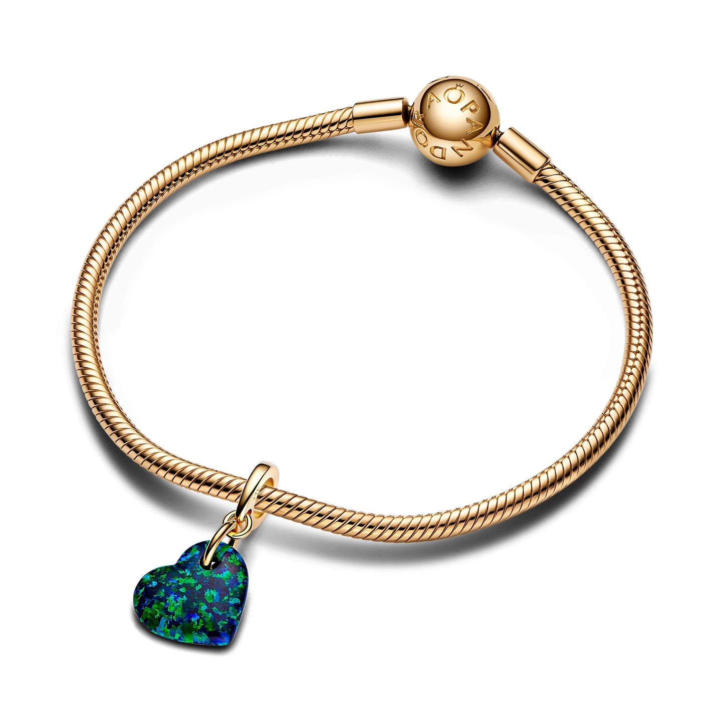 Opalescent Green Heart Dangle Charm Premium Fashion Jewelry Gift Collection
