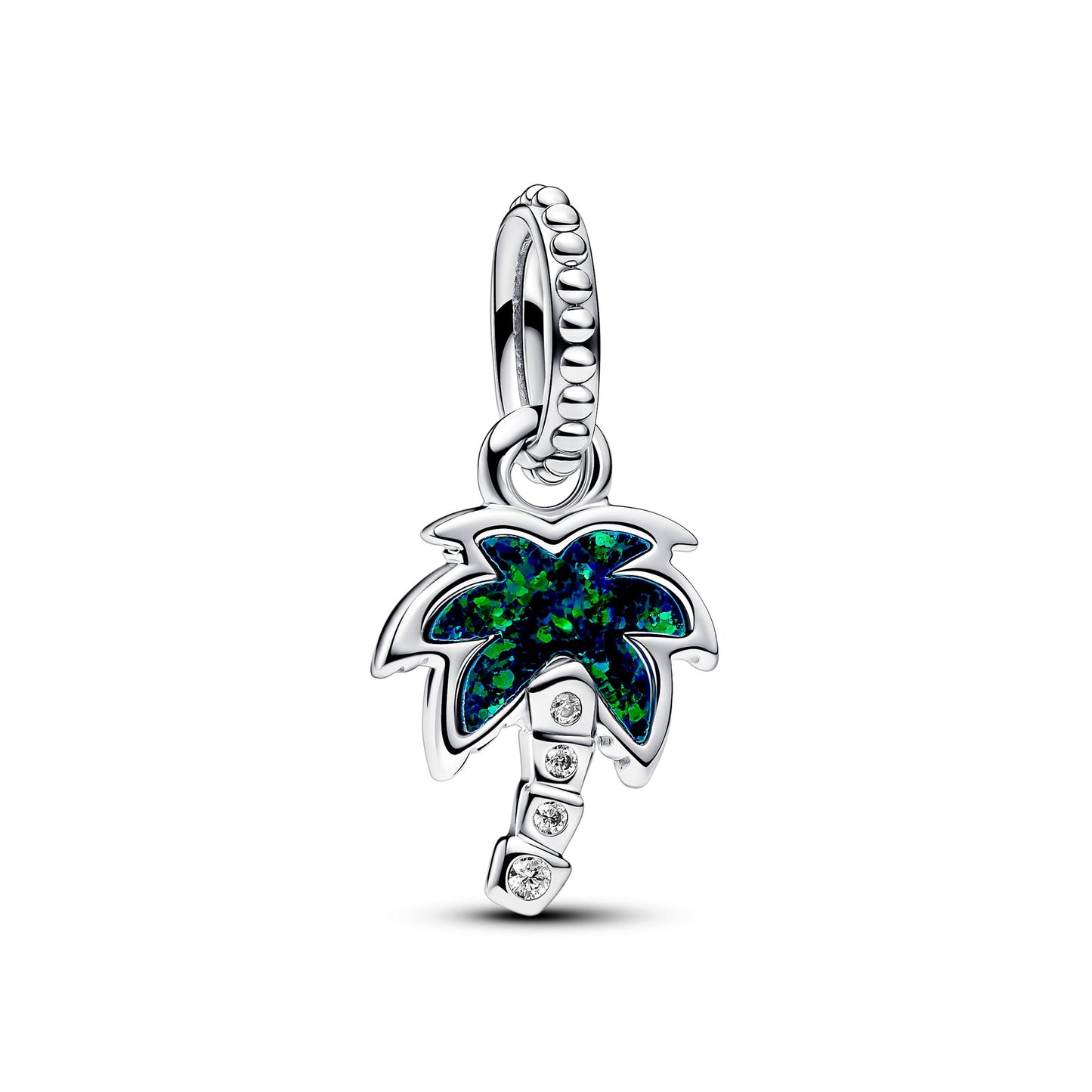 Opalescent Green Palm Tree Dangle Charm Premium Fashion Jewelry Gift Collection