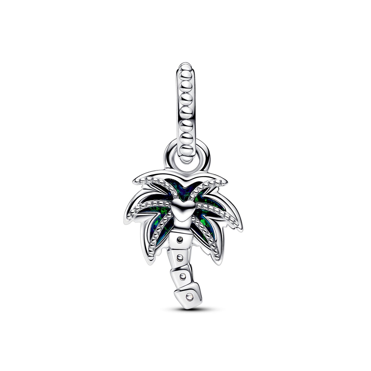 Opalescent Green Palm Tree Dangle Charm Premium Fashion Jewelry Gift Collection