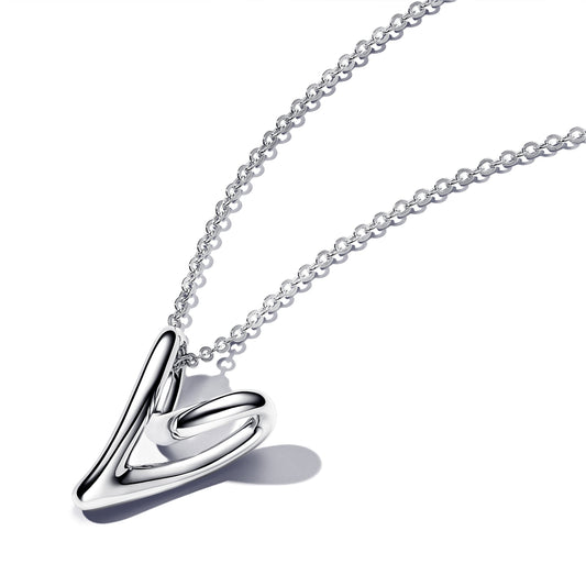 Organically Shaped Heart Pendant Necklace Premium Fashion Jewelry Gift Collection